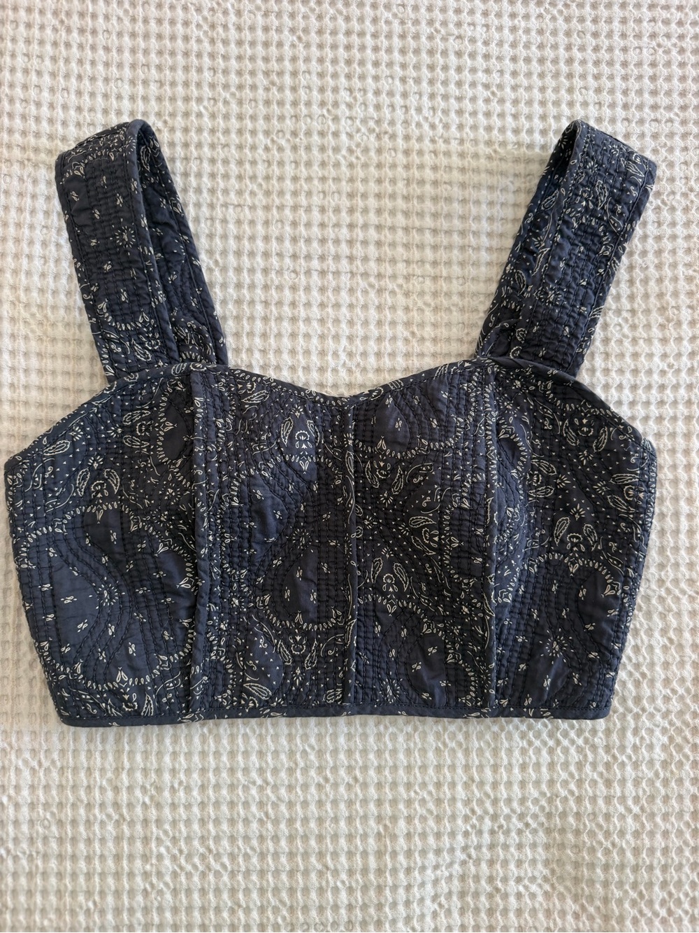 Madewell Quilted Sweetheart Crop Top